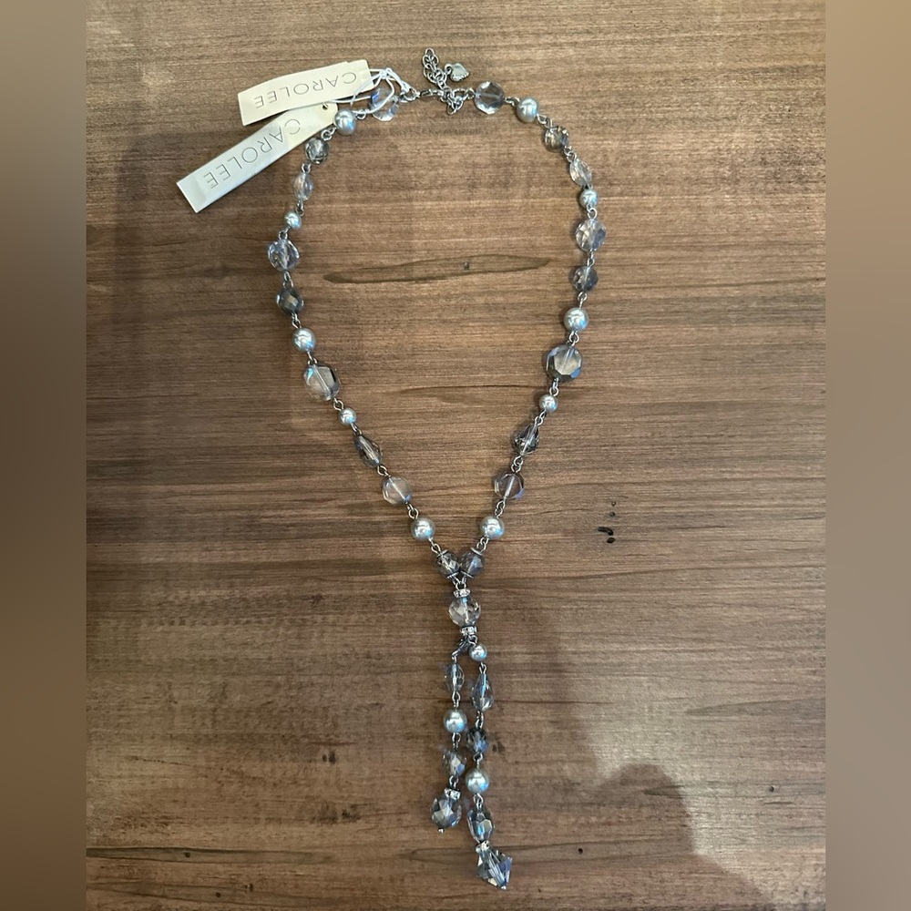 Carolee Silver Pearl/Crystal Necklace